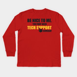 Tech support (black) Kids Long Sleeve T-Shirt